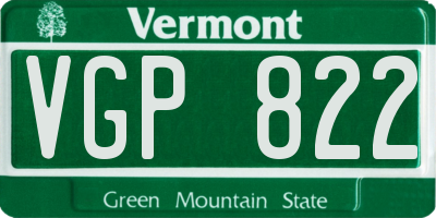 VT license plate VGP822
