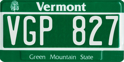 VT license plate VGP827