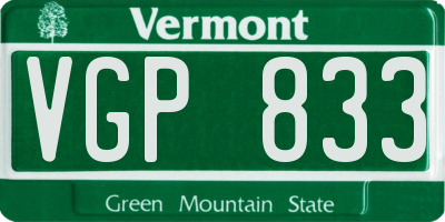 VT license plate VGP833