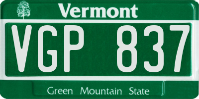VT license plate VGP837