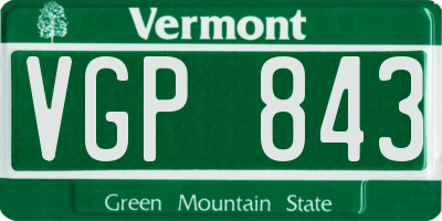 VT license plate VGP843