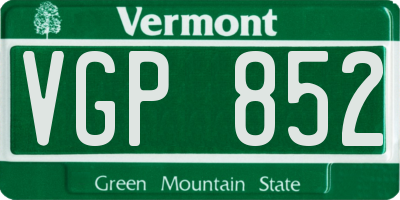 VT license plate VGP852