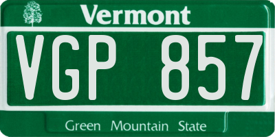 VT license plate VGP857