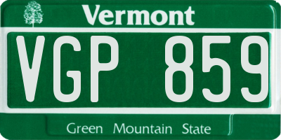 VT license plate VGP859