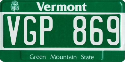 VT license plate VGP869