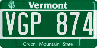 VT license plate VGP874