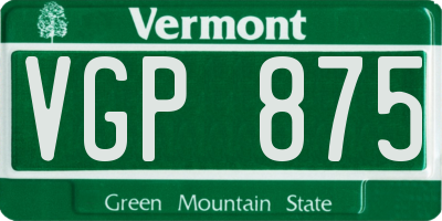 VT license plate VGP875