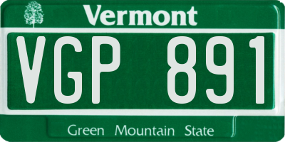 VT license plate VGP891
