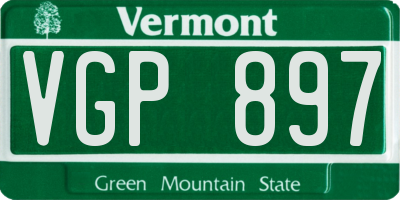VT license plate VGP897