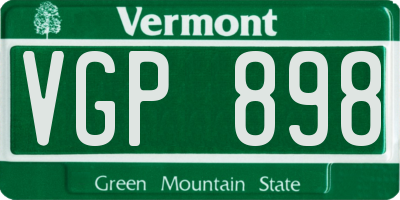 VT license plate VGP898