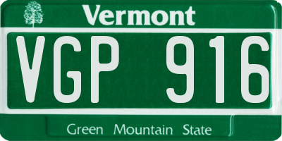VT license plate VGP916