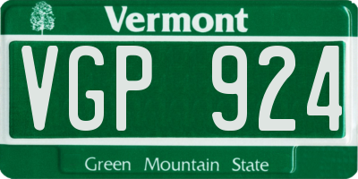 VT license plate VGP924