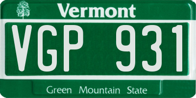 VT license plate VGP931