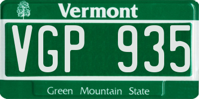 VT license plate VGP935