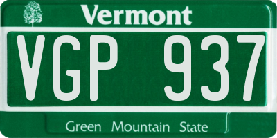 VT license plate VGP937