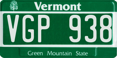 VT license plate VGP938