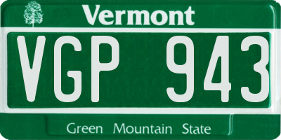 VT license plate VGP943
