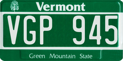 VT license plate VGP945