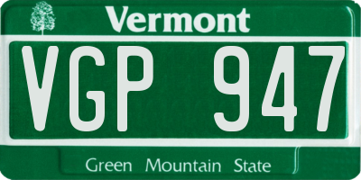 VT license plate VGP947