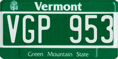 VT license plate VGP953