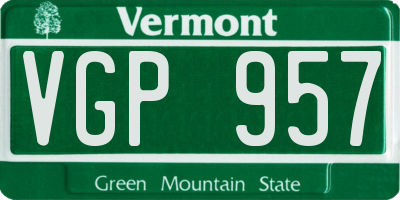 VT license plate VGP957