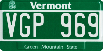 VT license plate VGP969