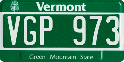 VT license plate VGP973