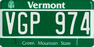 VT license plate VGP974