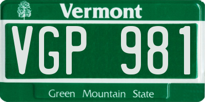 VT license plate VGP981