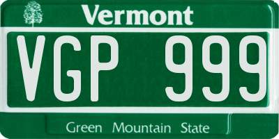 VT license plate VGP999