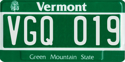 VT license plate VGQ019