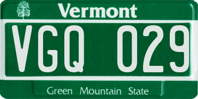 VT license plate VGQ029
