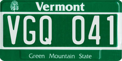 VT license plate VGQ041