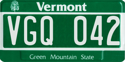 VT license plate VGQ042