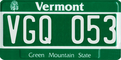 VT license plate VGQ053