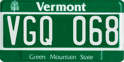 VT license plate VGQ068