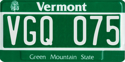 VT license plate VGQ075