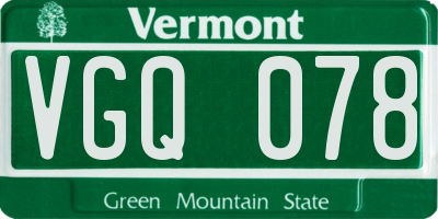 VT license plate VGQ078