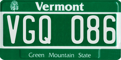 VT license plate VGQ086