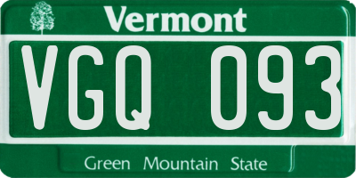 VT license plate VGQ093