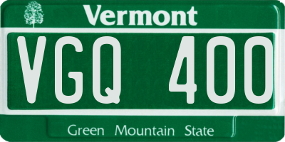 VT license plate VGQ400