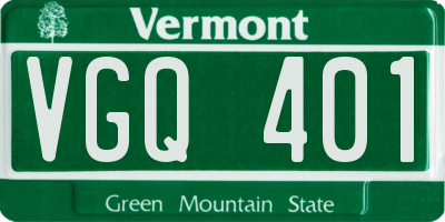 VT license plate VGQ401