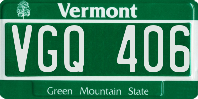 VT license plate VGQ406