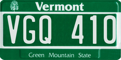 VT license plate VGQ410