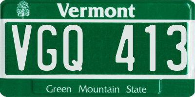 VT license plate VGQ413