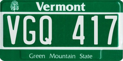 VT license plate VGQ417