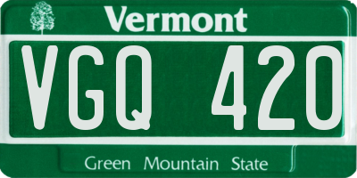 VT license plate VGQ420