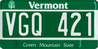 VT license plate VGQ421