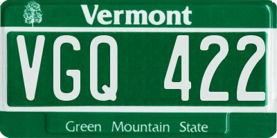 VT license plate VGQ422