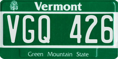 VT license plate VGQ426